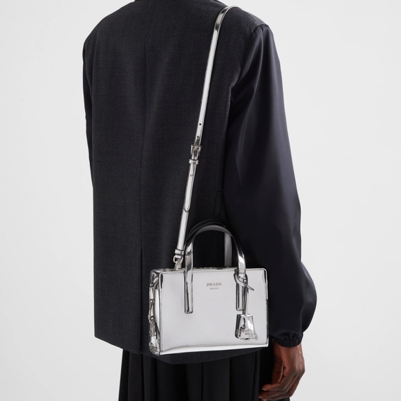 Prada Mini Spazzolato Re-Edition 1995 Bag Metallic Silver - Picture 7 of 16
